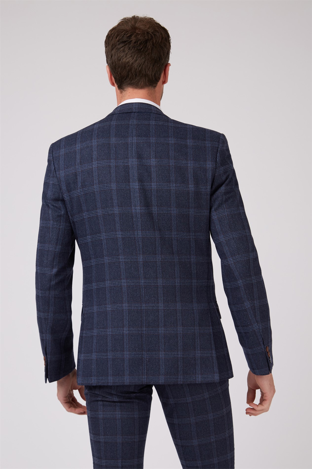 Antique Rogue Navy & Blue Check Suit Jacket SuitDirect.co.uk