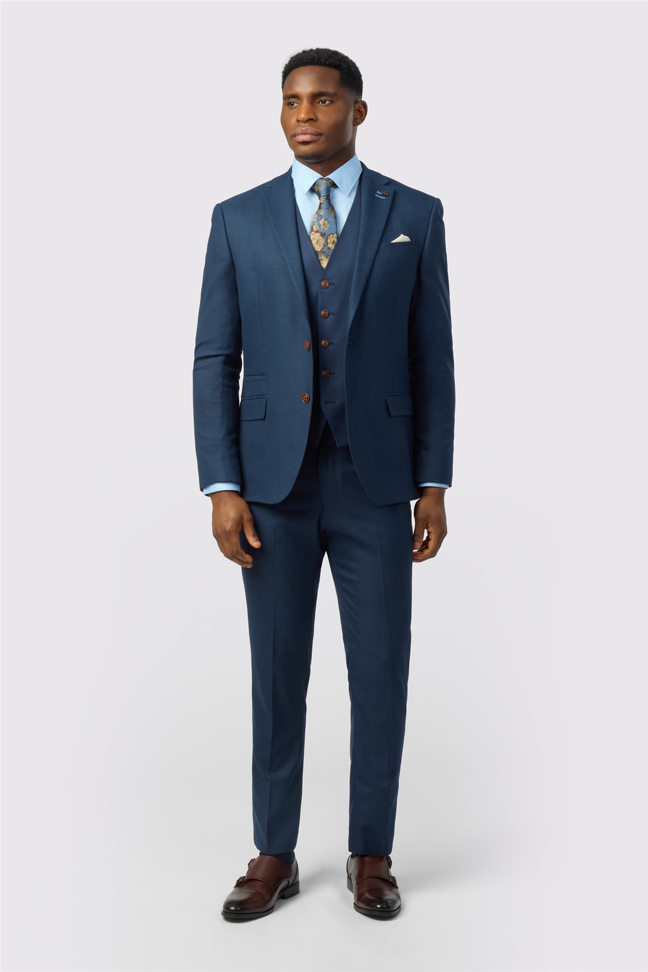 Antique Rogue Slim Fit Navy Texture Stretch Jacket