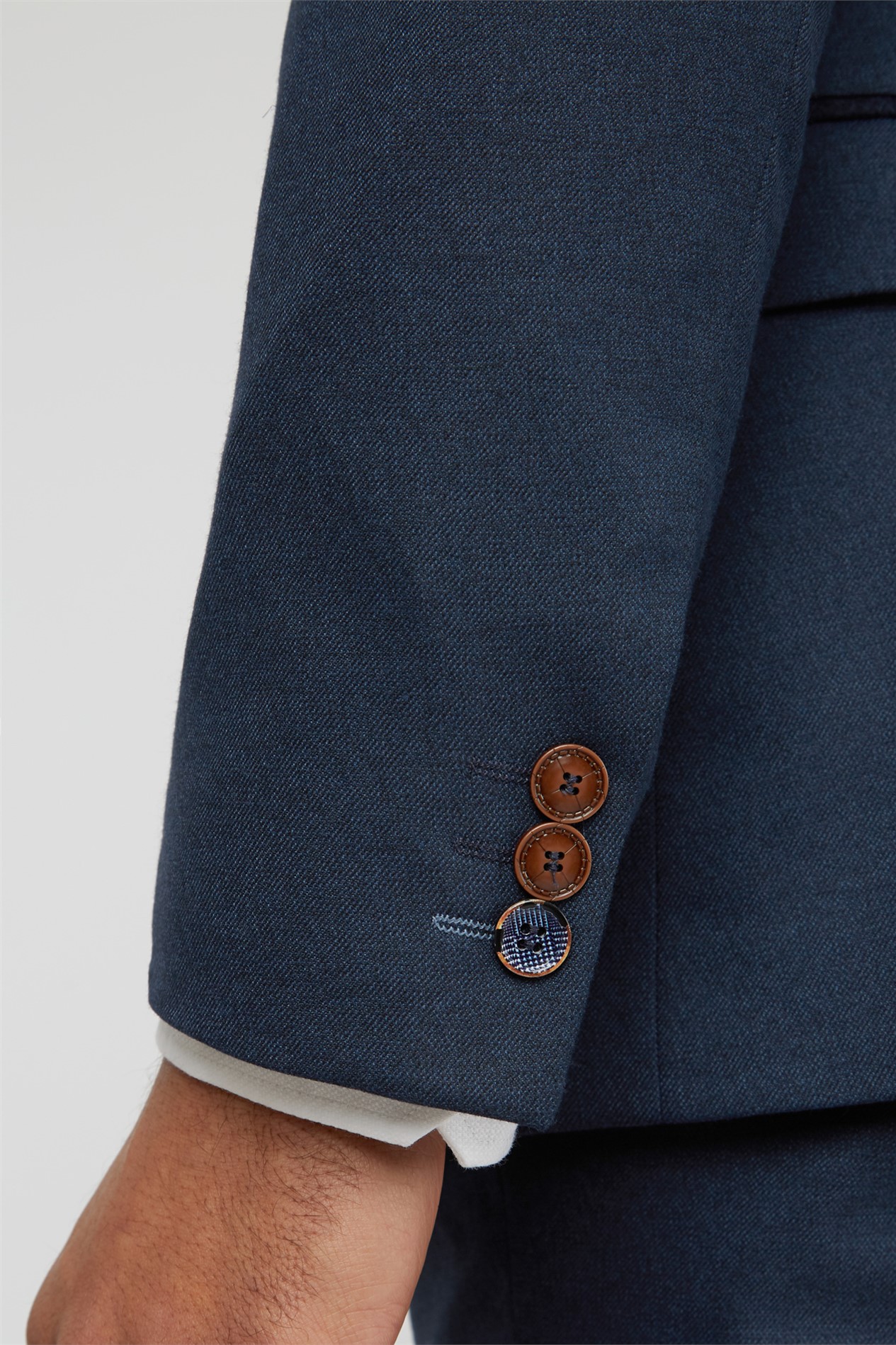 Antique Rogue Slim Fit Navy Texture Stretch Jacket