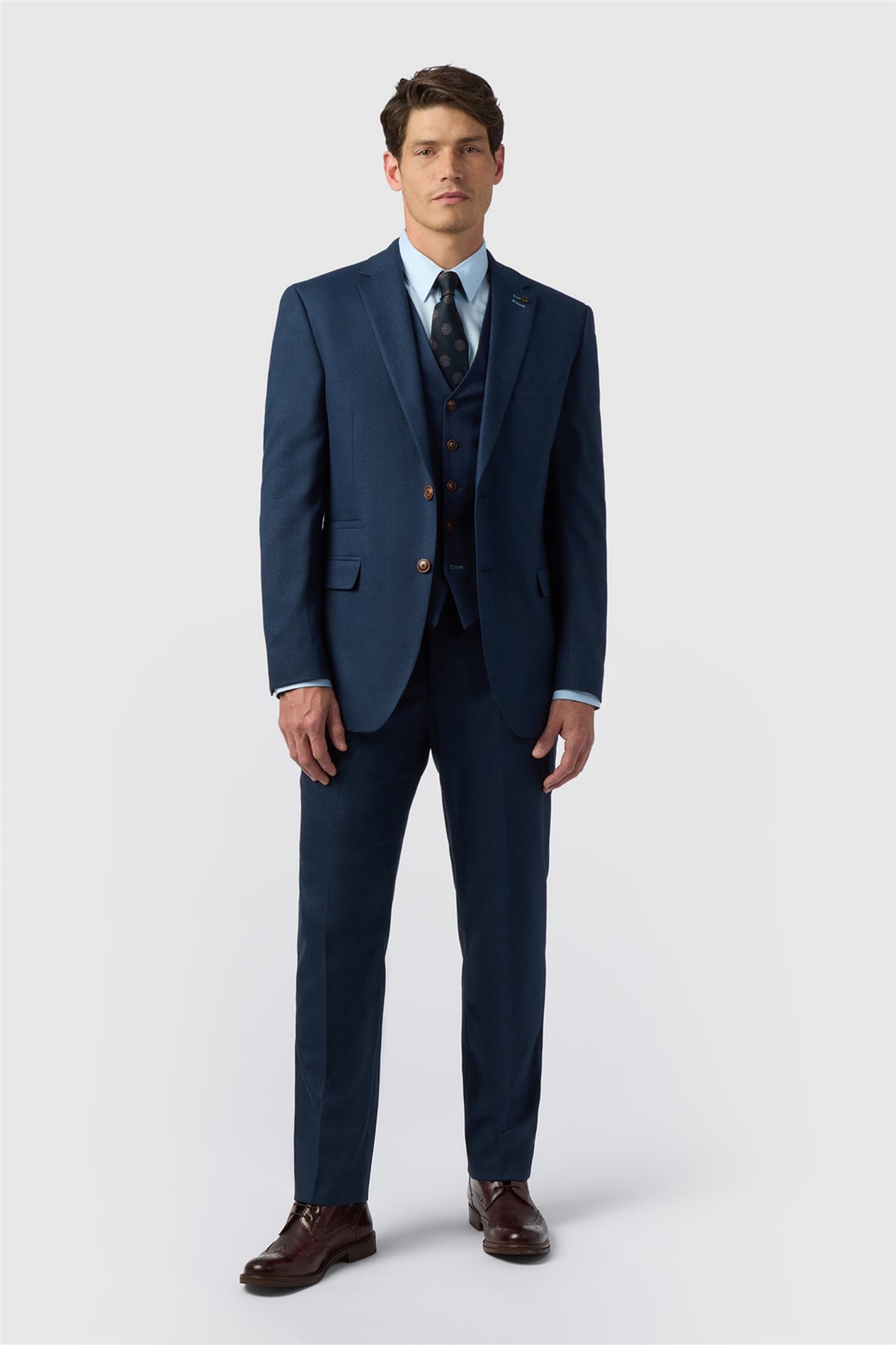 Antique Rogue Regular Fit Navy Texture Stretch Jacket