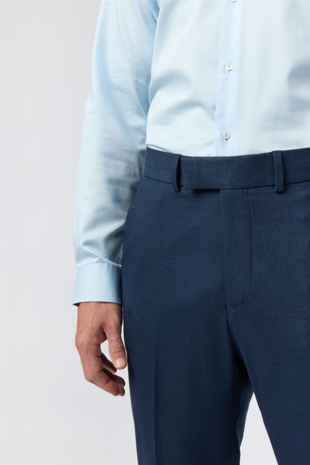 Antique Rogue Regular Fit Navy Texture Stretch Trousers