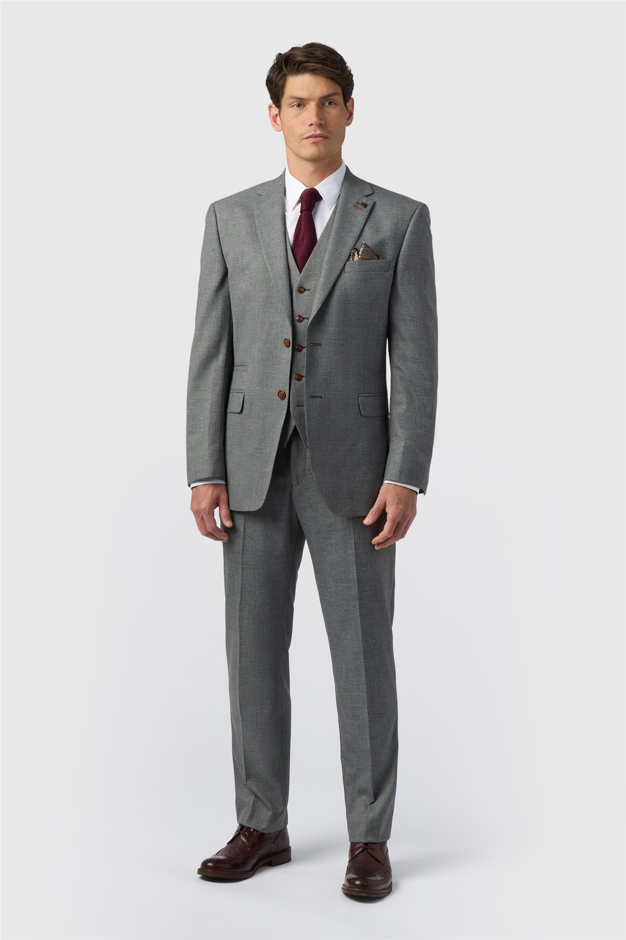 Antique Rogue Regular Fit Grey Texture Stretch Jacket
