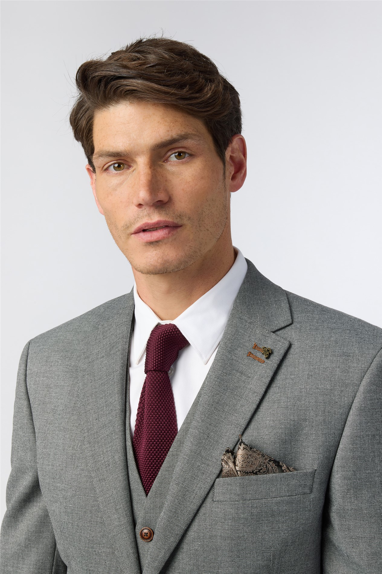 Antique Rogue Regular Fit Grey Texture Stretch Jacket
