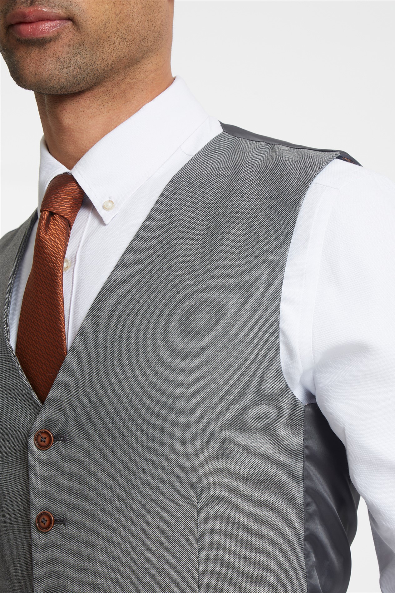 Antique Rogue Grey Texture Stretch Waistcoat