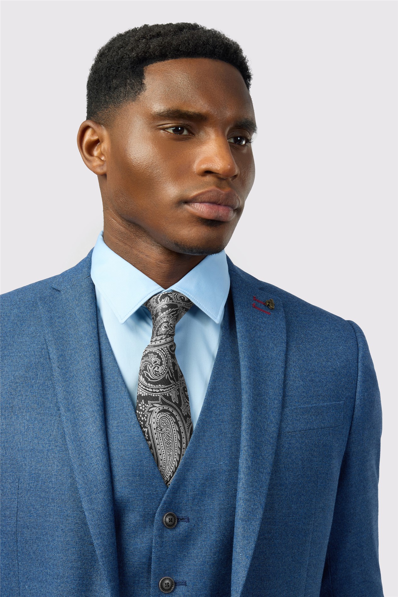 Antique Rogue Slim Fit Blue Texture Stretch Jacket