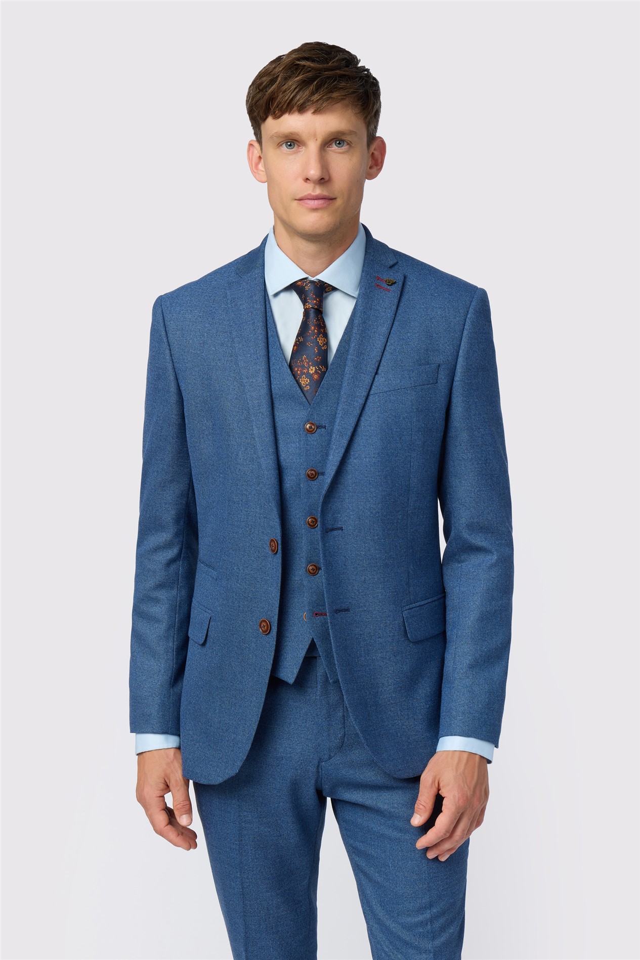 Antique Rogue Slim Fit Blue Texture Stretch Jacket
