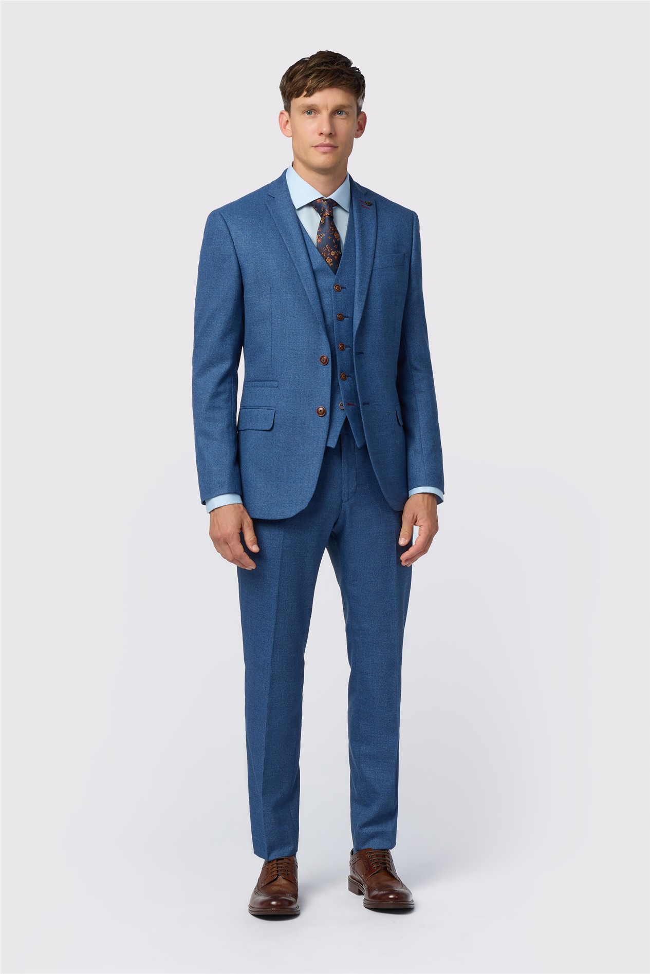 Antique Rogue Slim Fit Blue Texture Stretch Jacket