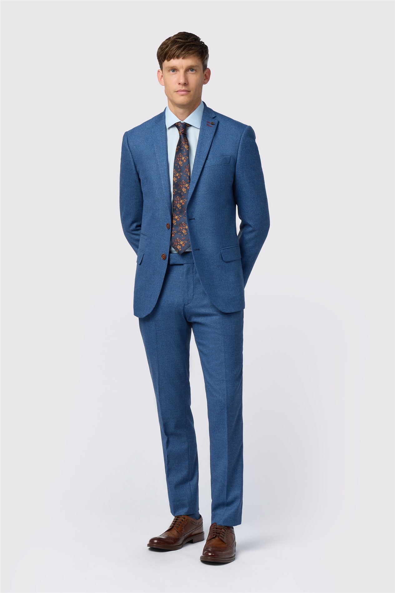 Antique Rogue Slim Fit Blue Texture Stretch Jacket