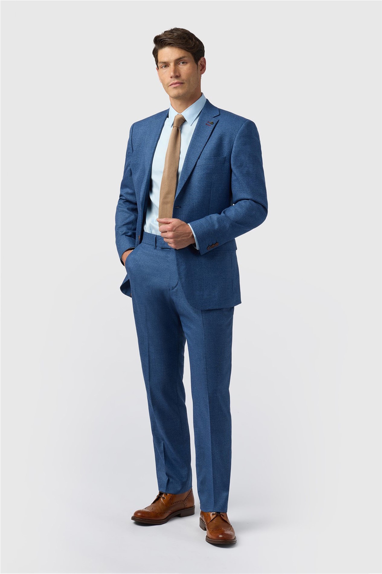 Antique Rogue Regular Fit Blue Texture Stretch Jacket