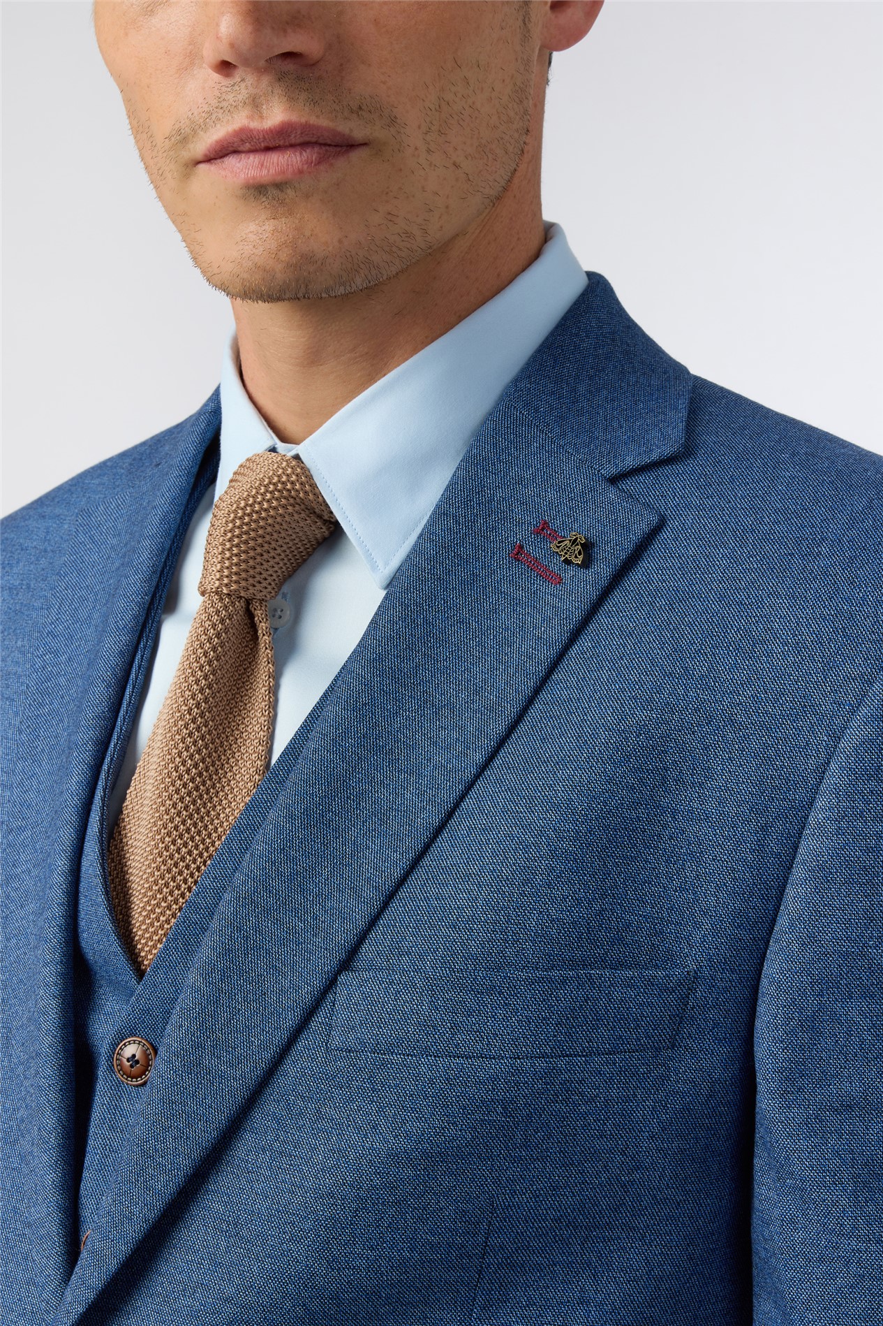 Antique Rogue Regular Fit Blue Texture Stretch Jacket