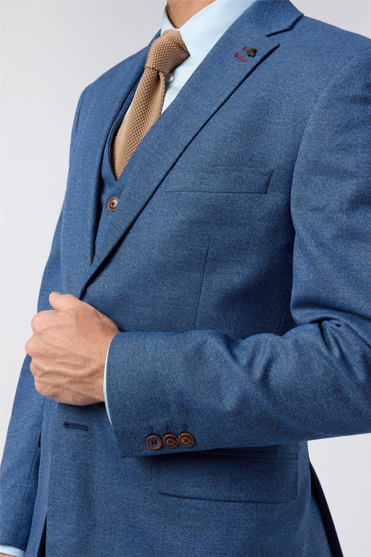Antique Rogue Regular Fit Blue Texture Stretch Jacket