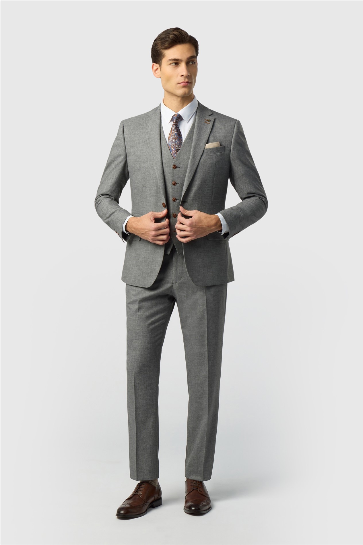 Antique Rogue Slim Fit Blake Grey Texture Jacket