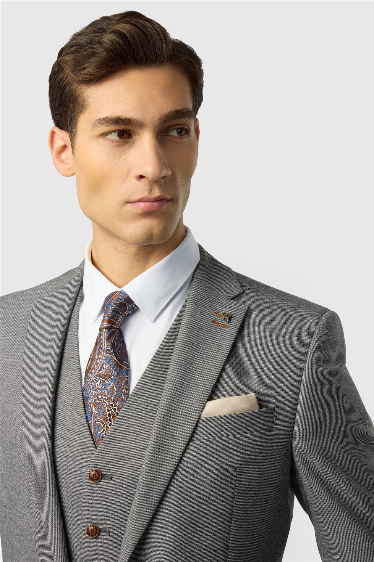 Antique Rogue Slim Fit Blake Grey Texture Jacket