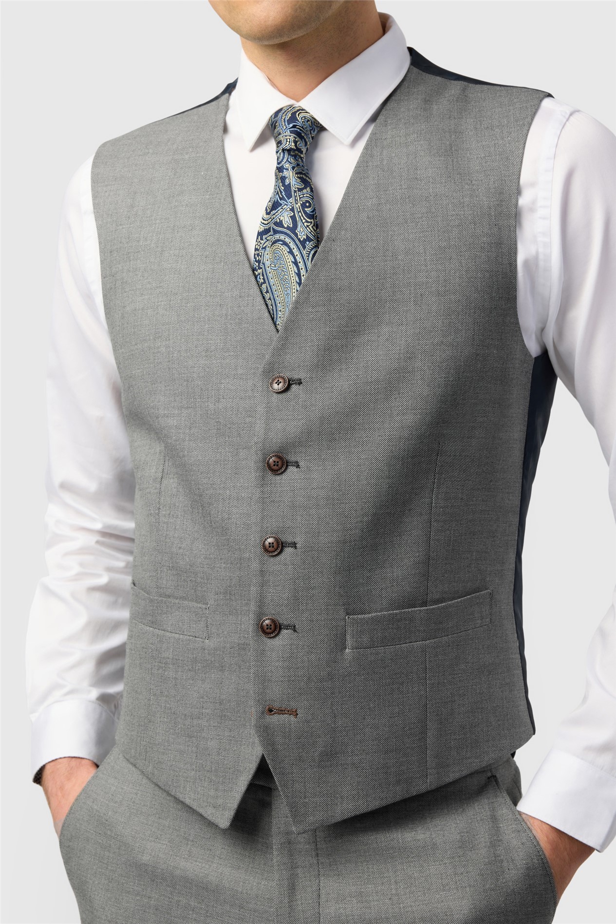 Antique Rogue Blake Grey Texture Waistcoat