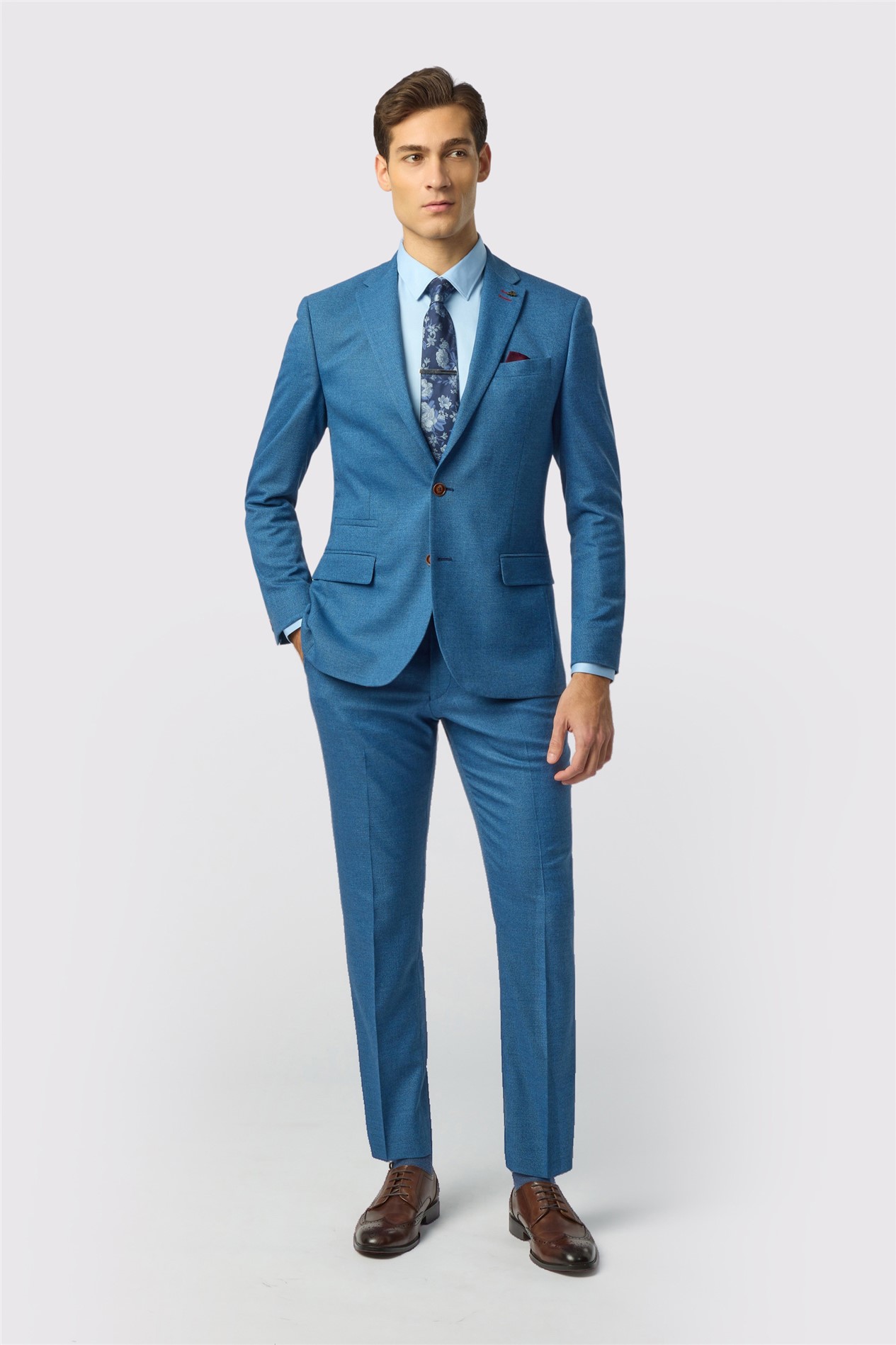 Antique Rogue Slim Fit Blake Blue Texture Jacket