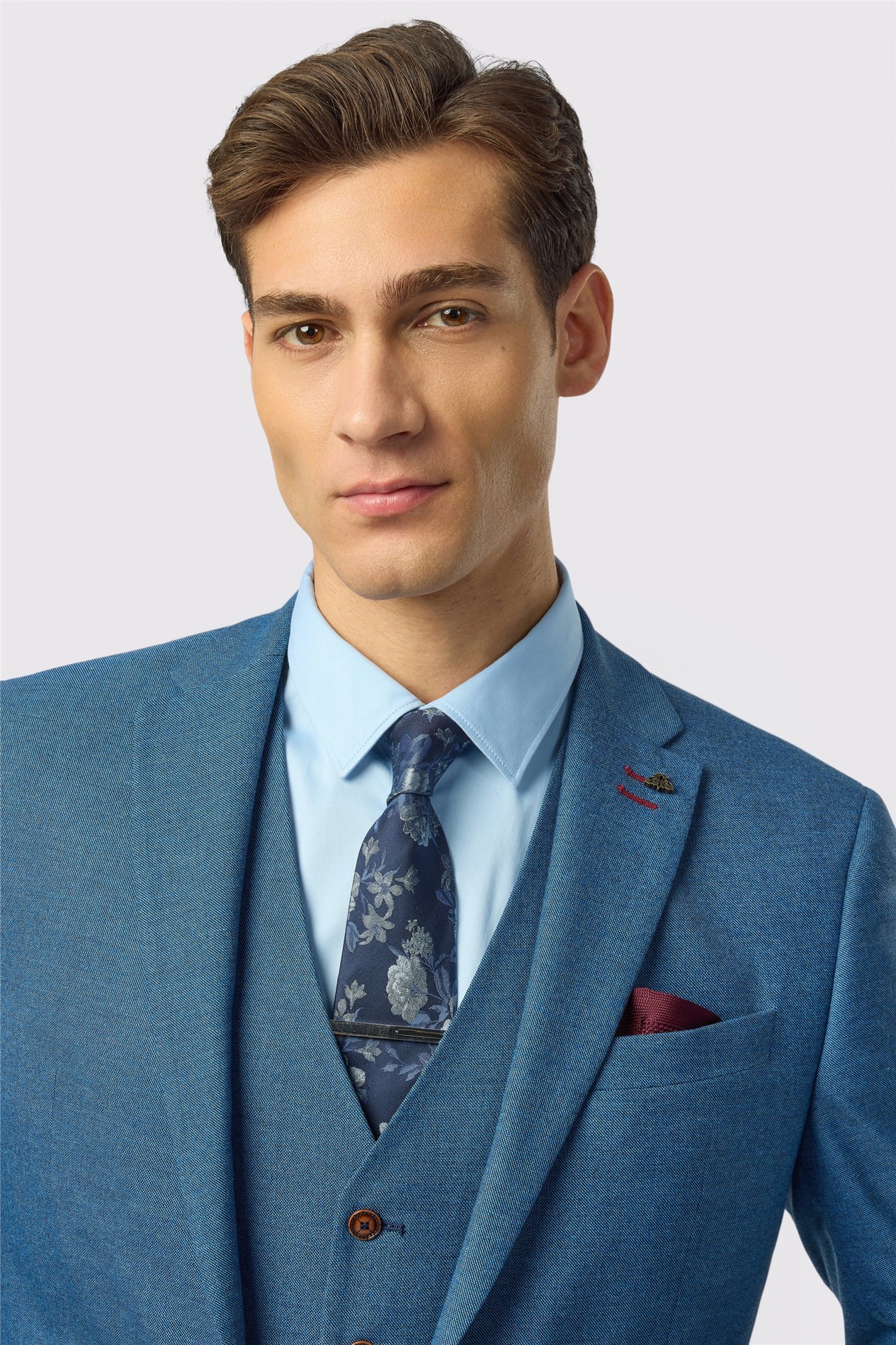 Antique Rogue Slim Fit Blake Blue Texture Jacket