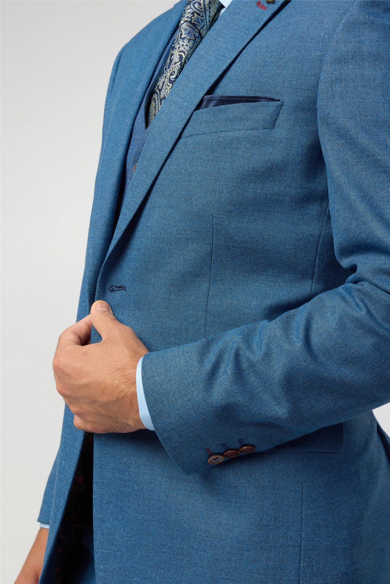 Antique Rogue Regular Fit Blake Blue Texture Jacket
