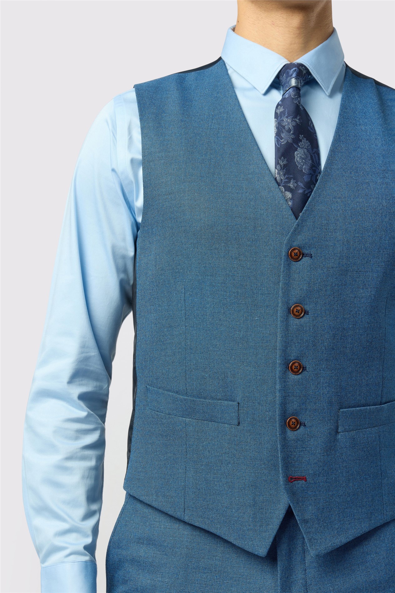 Antique Rogue Blake Blue Texture Waistcoat