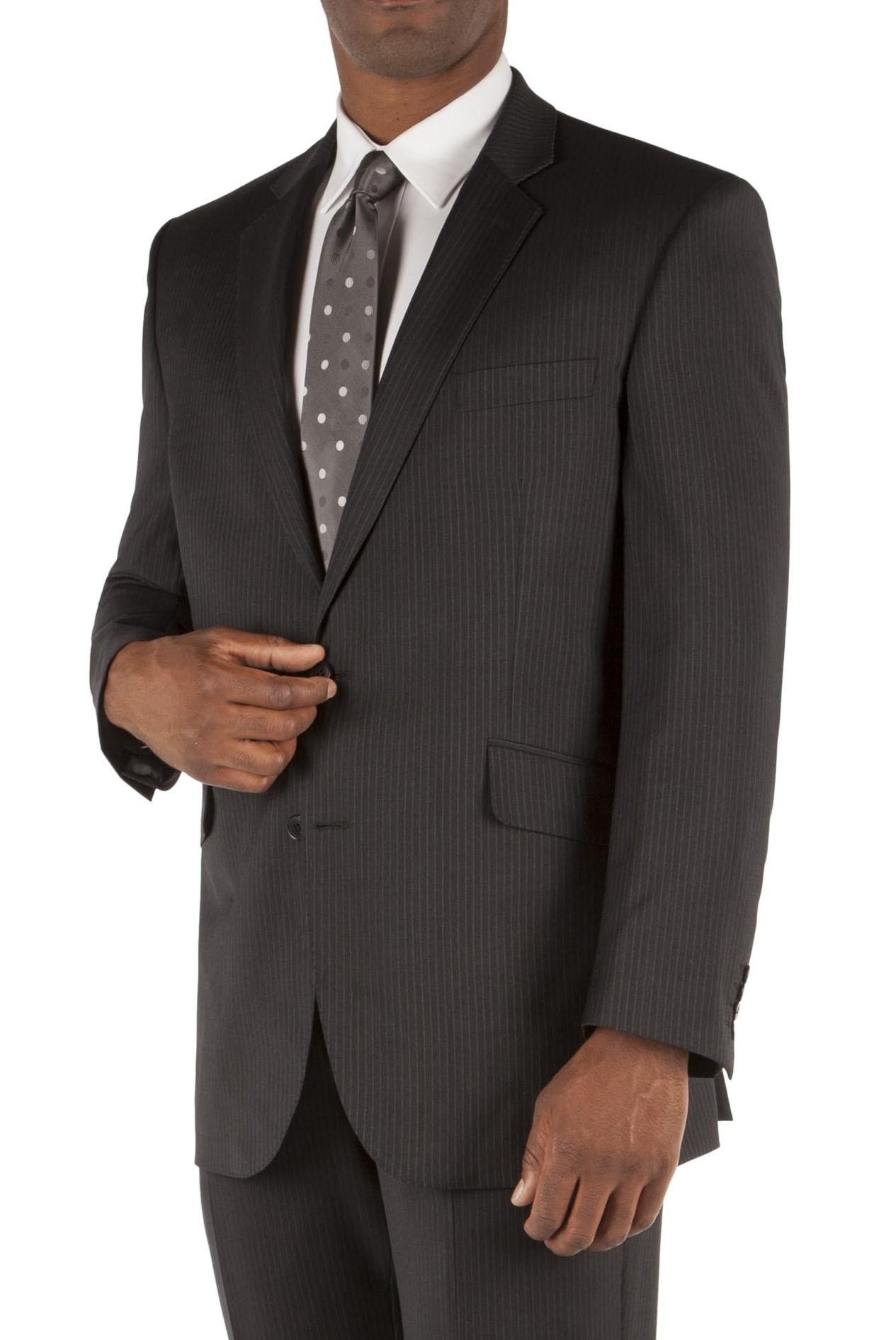 British Tailor | Grey Striped Big & Tall Suit | Suit Direct