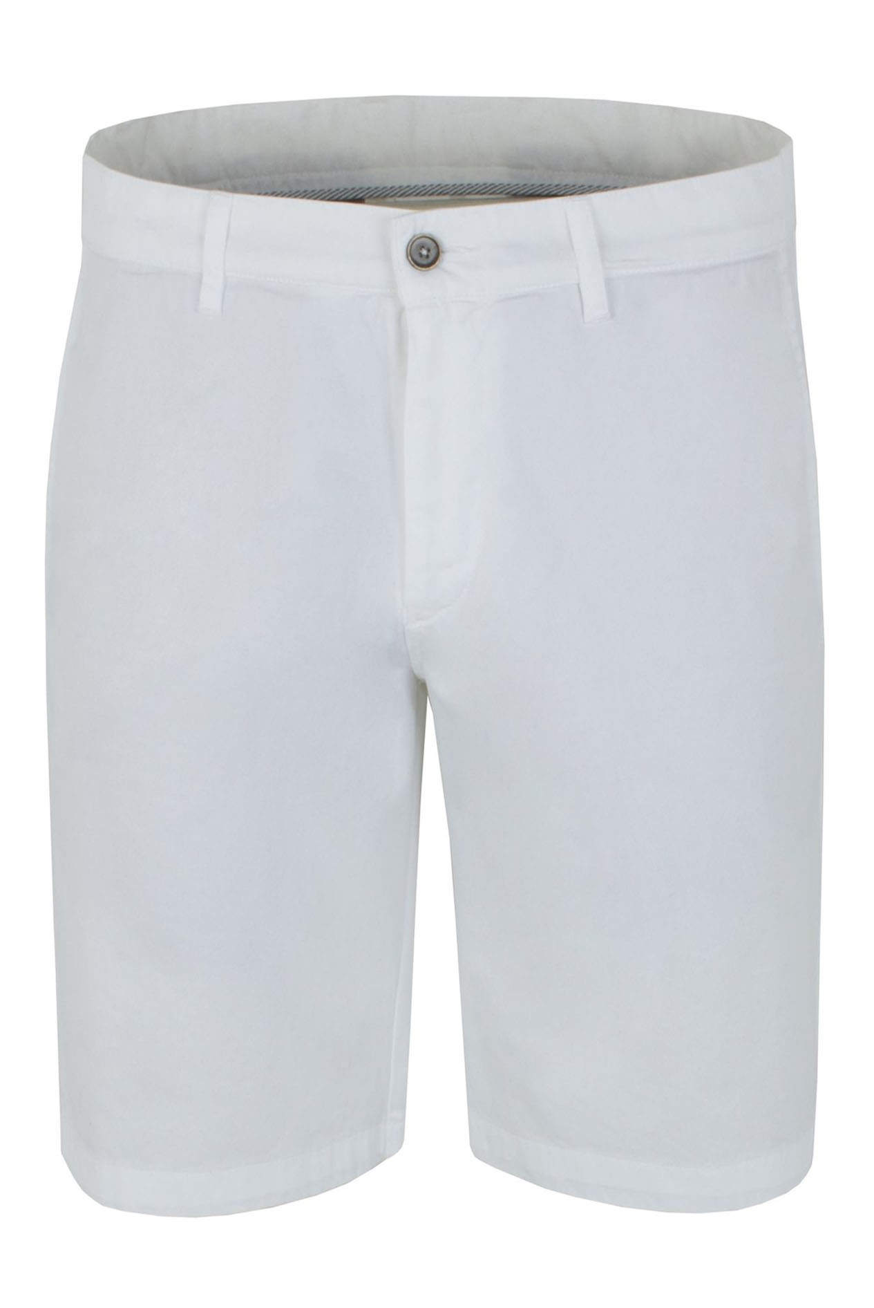 Gibson London Tailored Fit White Cotton Shorts