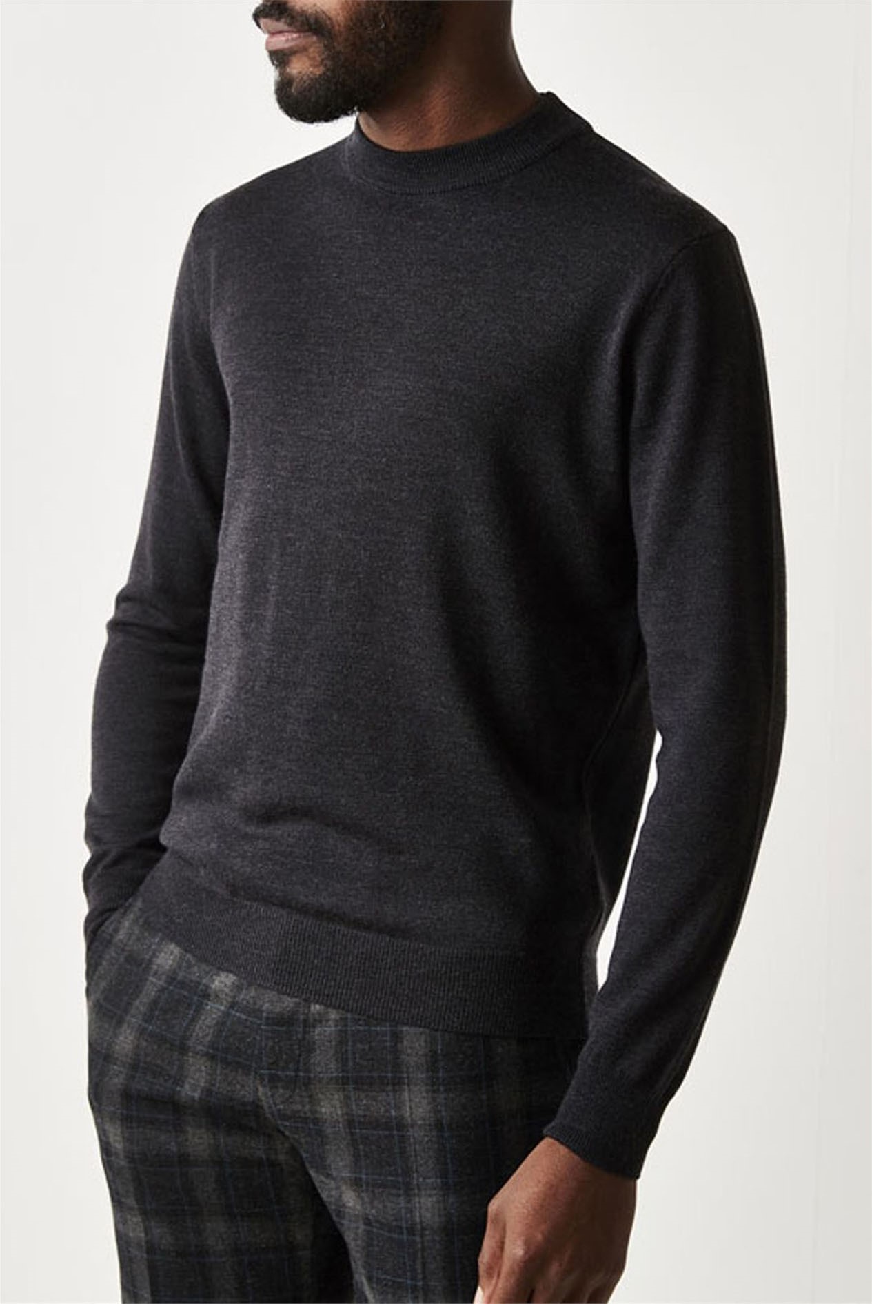 mens grey turtle neck jumper