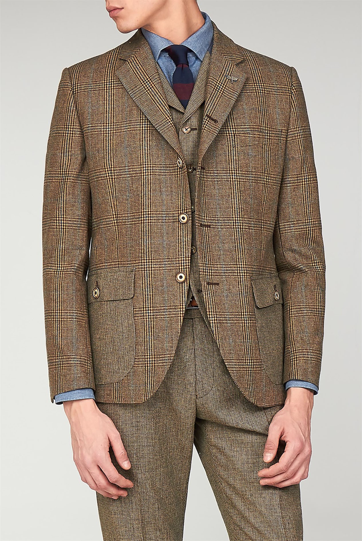 Gibson london the bakerloo special men''s checked grouse suit jacket