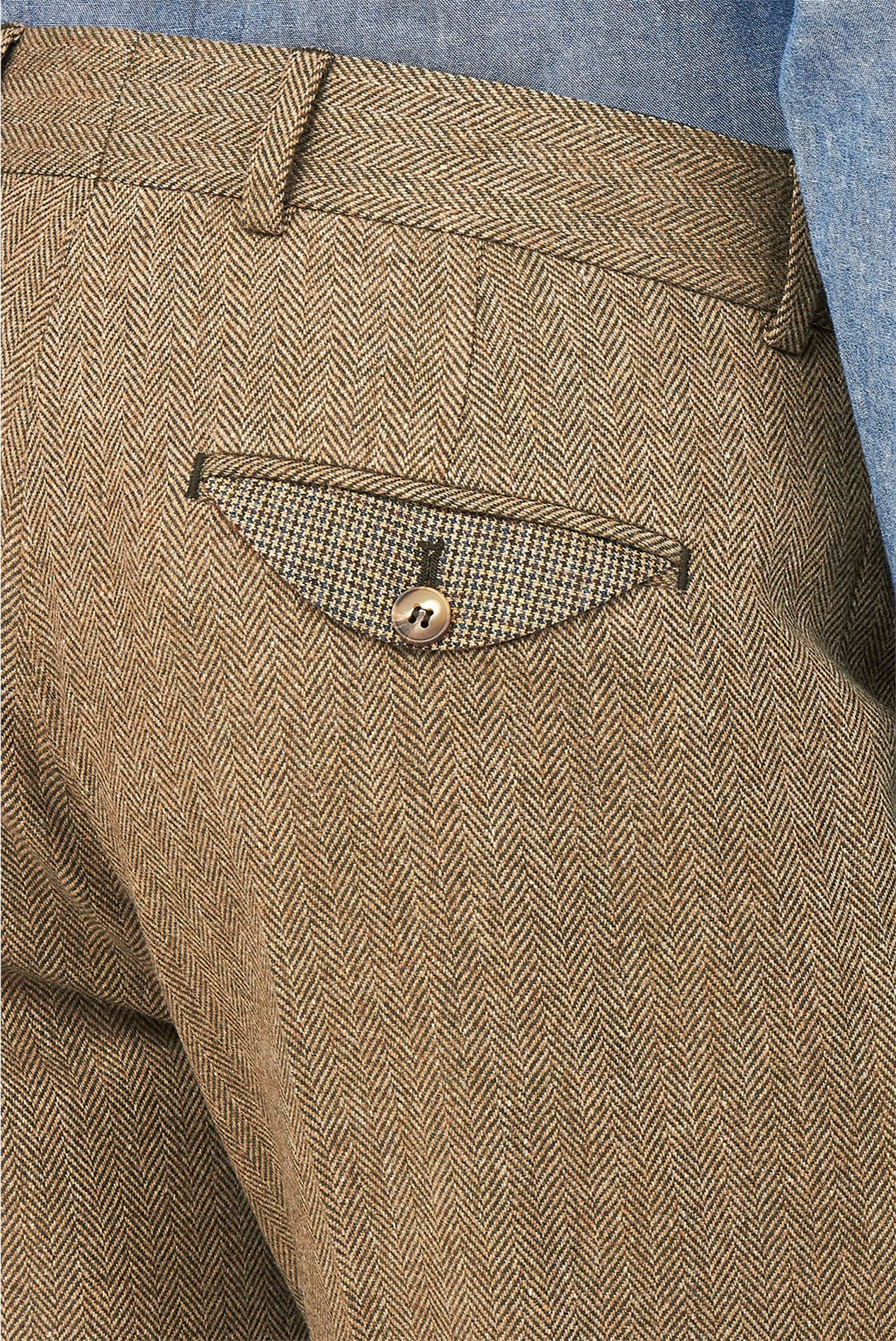  Slim Fit Pimlico Brown Herringbone Slim Fit Trousers