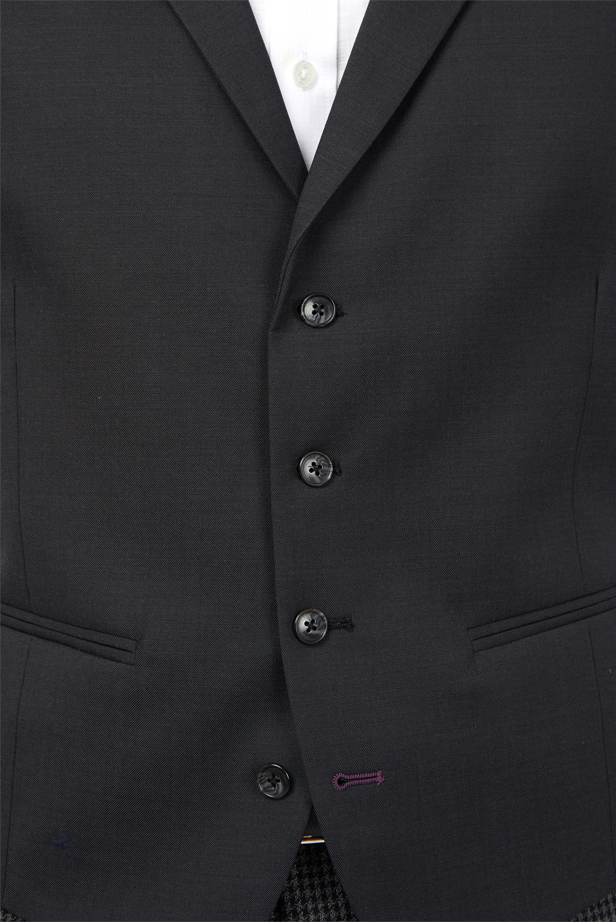  Tailored Fit Charcoal Waistcoat