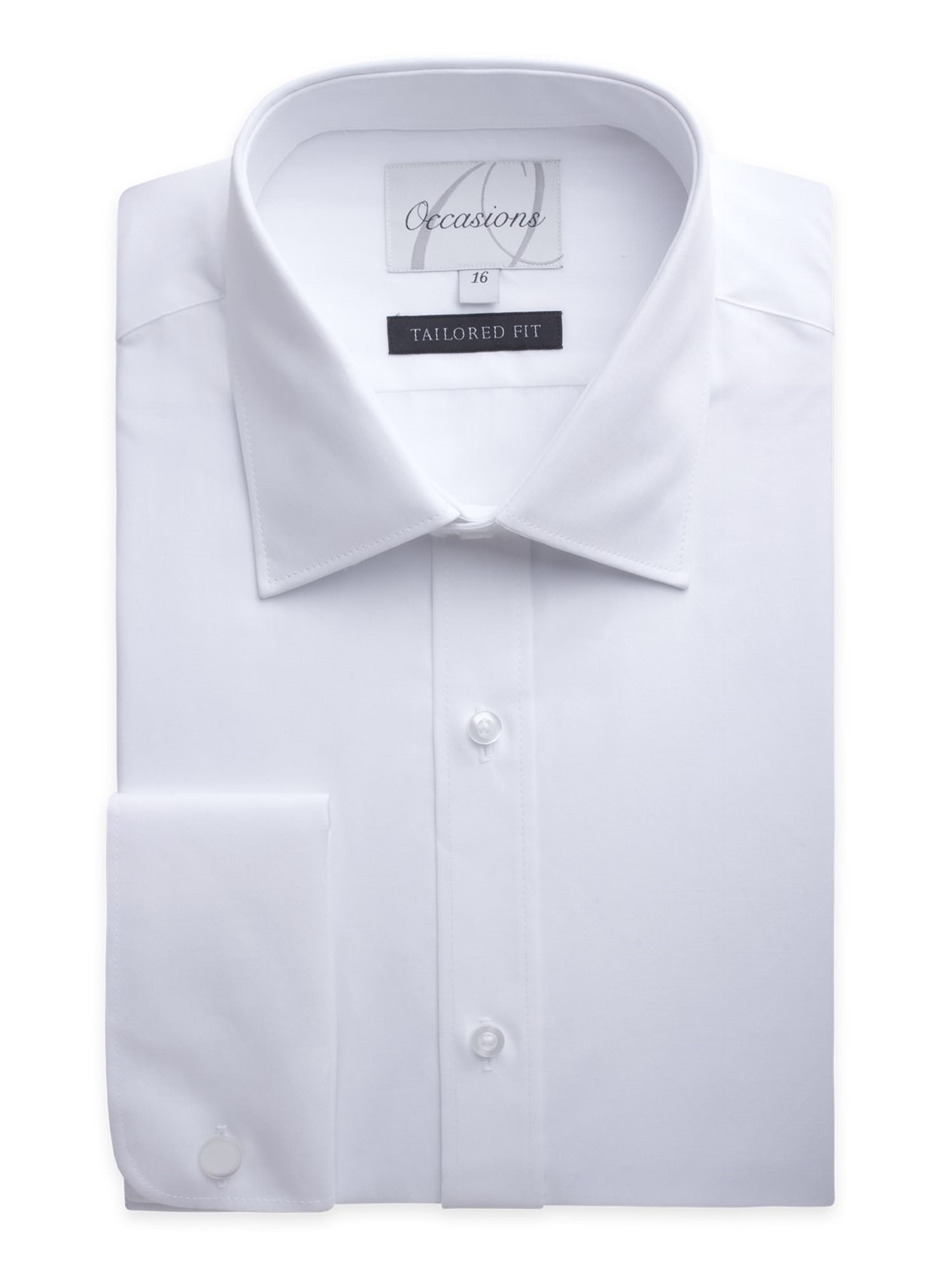  Plain White Tailored Fit Wedding Shirt