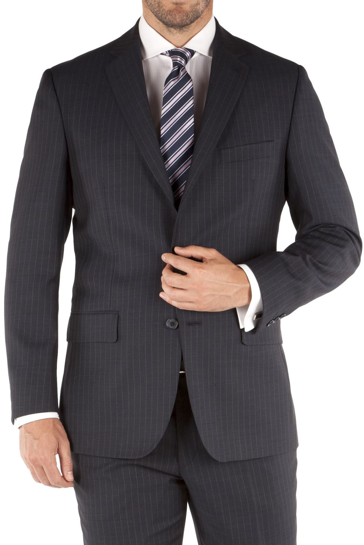 Pierre cardin blue sharkskin regular fit suit