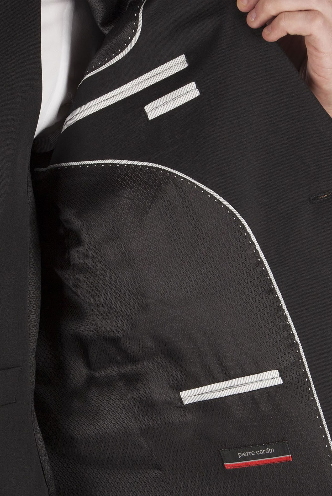 Pierre Cardin Regular Fit Black Twill Suit Suit Direct