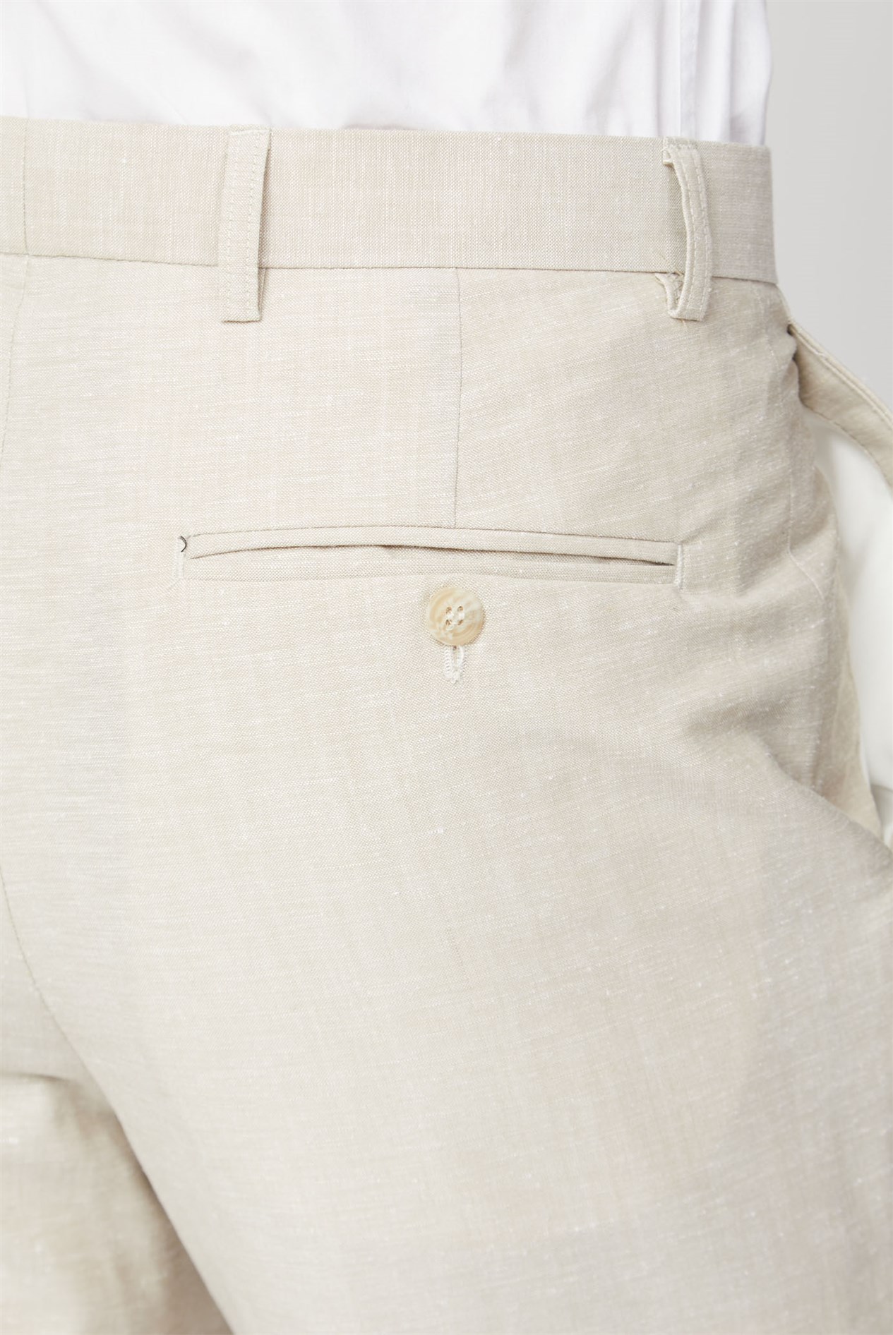 Stone Linen Blend Trousers