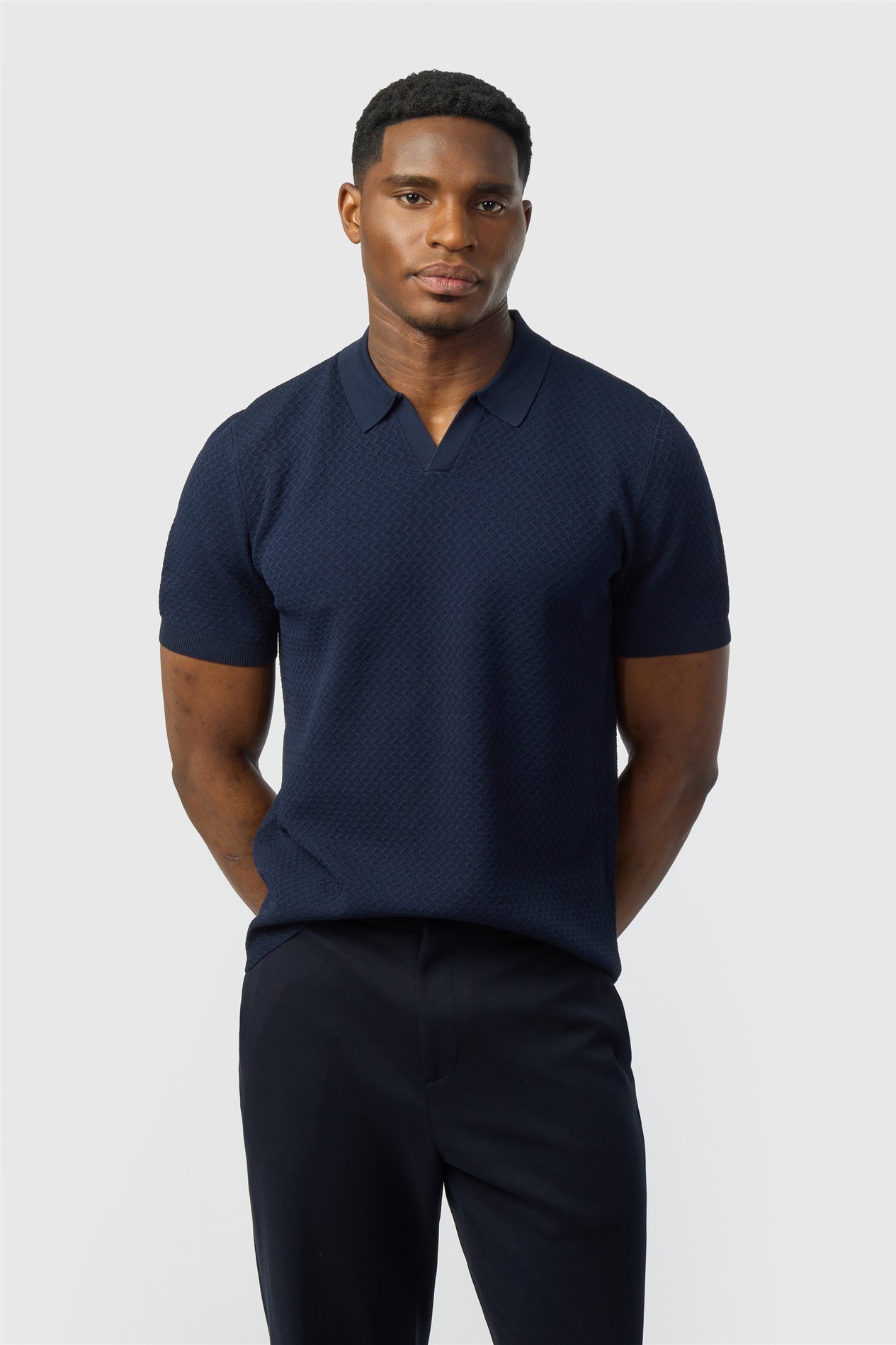 Ted Baker Navy Short Sleeve Knit Polo