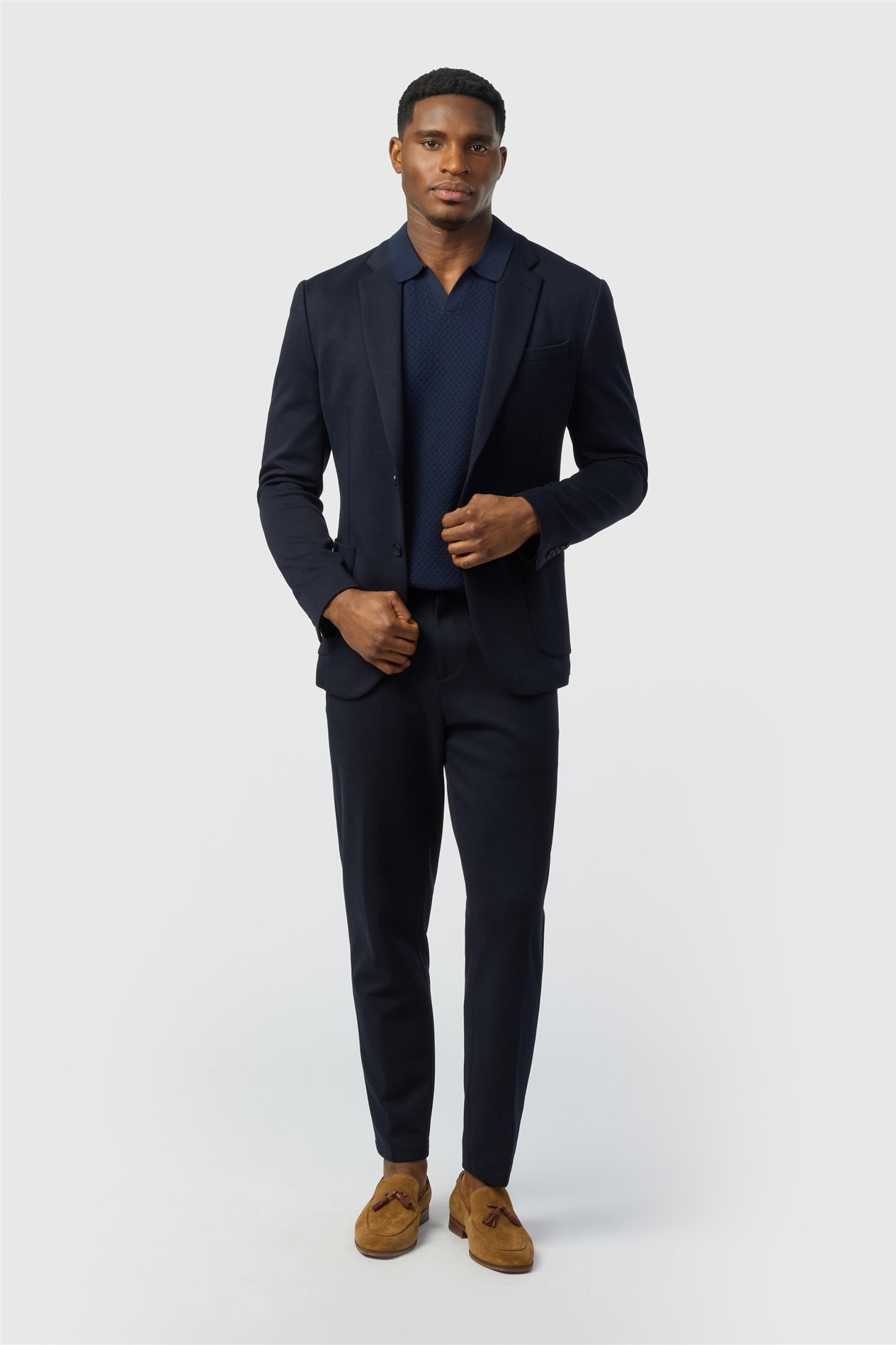 Ted Baker Navy Short Sleeve Knit Polo