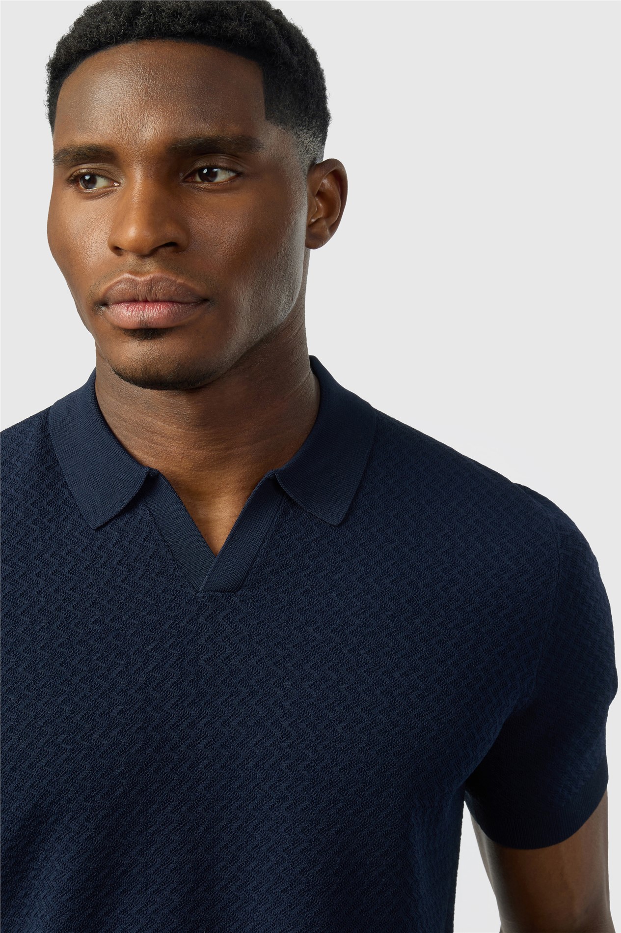 Ted Baker Navy Short Sleeve Knit Polo