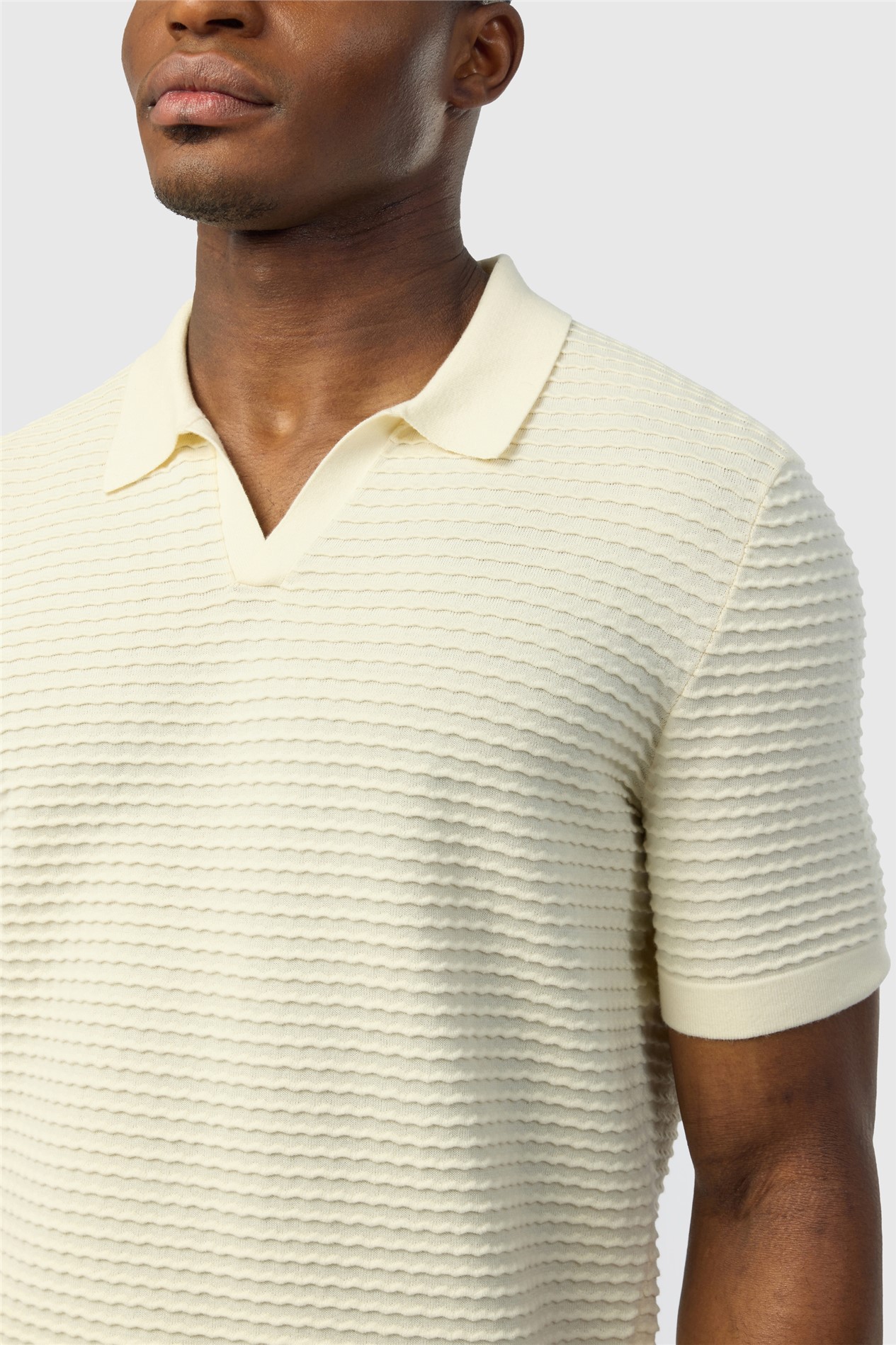 Ted Baker Ivory Short Sleeve Open Neck Polo