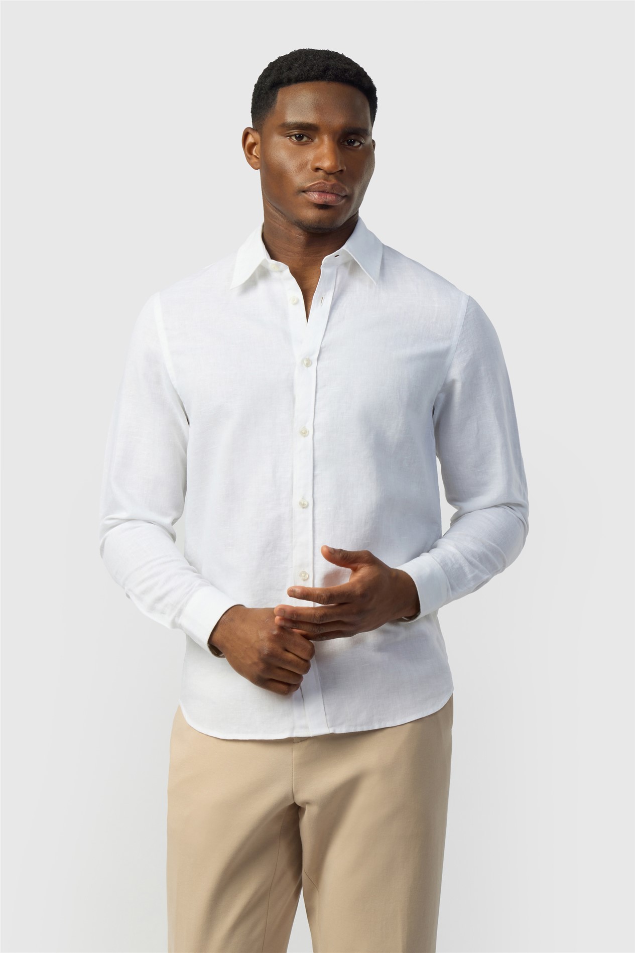 Ted Baker White Linen Blend Shirt