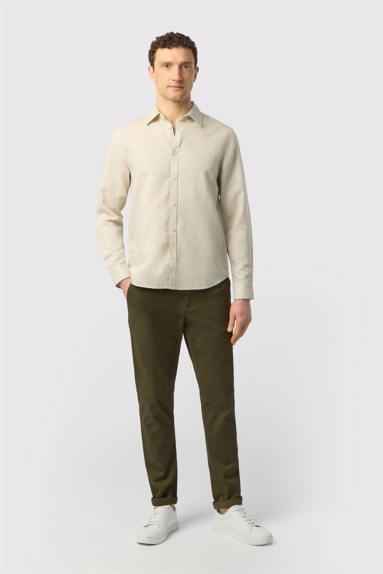 Ted Baker Stone Linen Blend Shirt