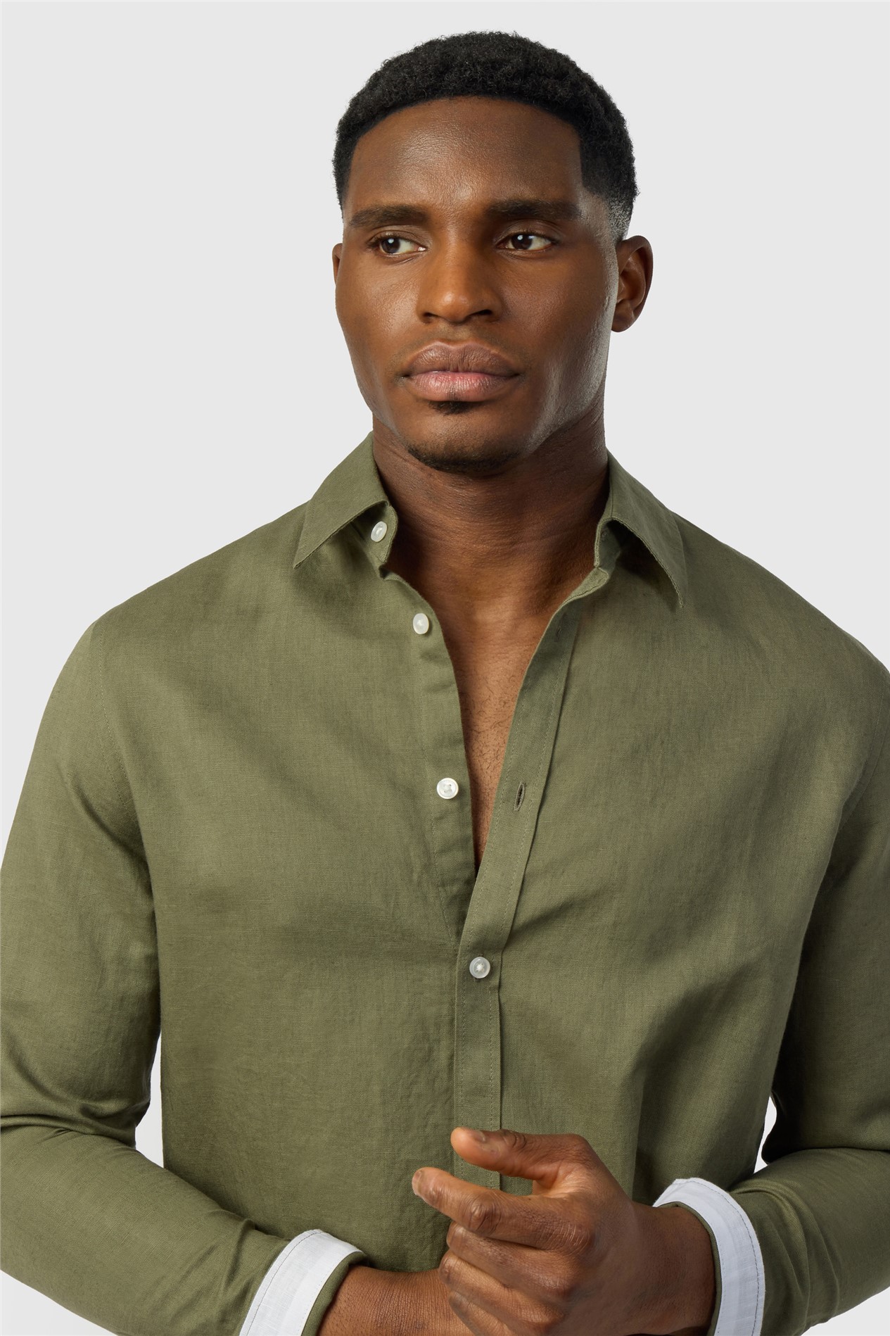 Ted Baker Olive Linen Blend Shirt