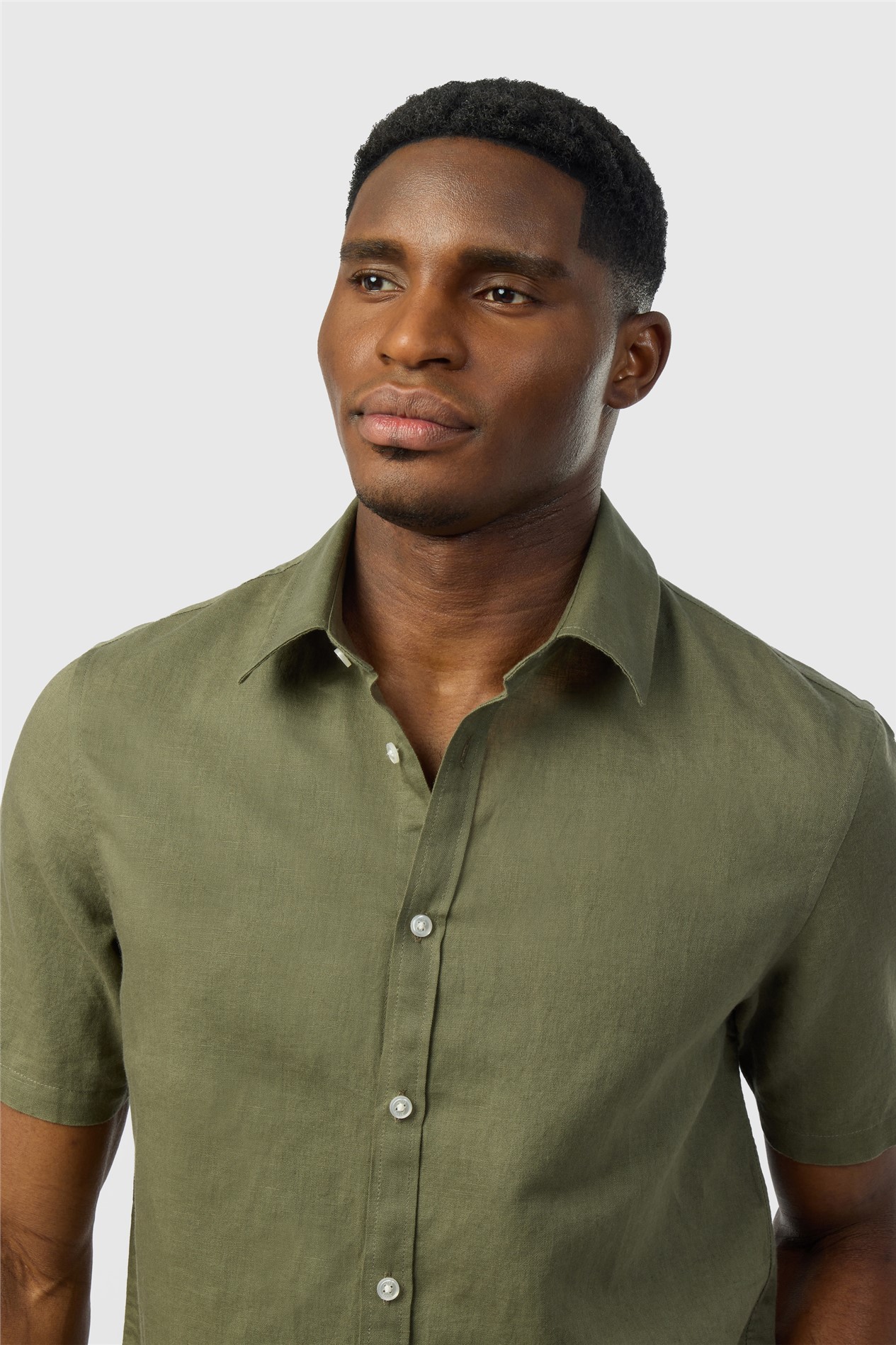 Ted Baker Olive Linen Blend Short Sleeve Shirt | Suit Direct Ted Baker Olive Linen Blend Short Sleeve Shirt | Suit Direct