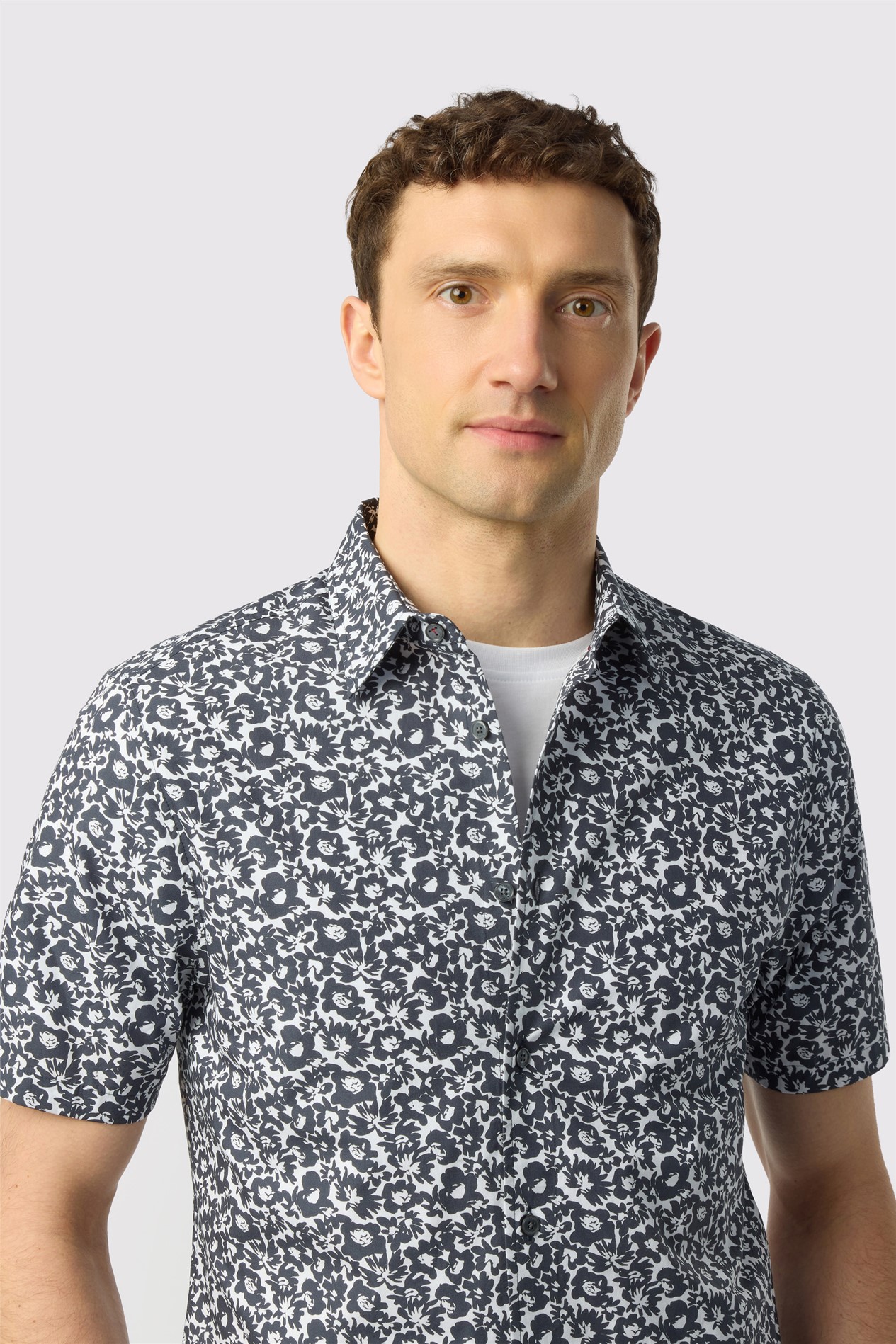 Ted Baker Navy Floral Outline Shirt
