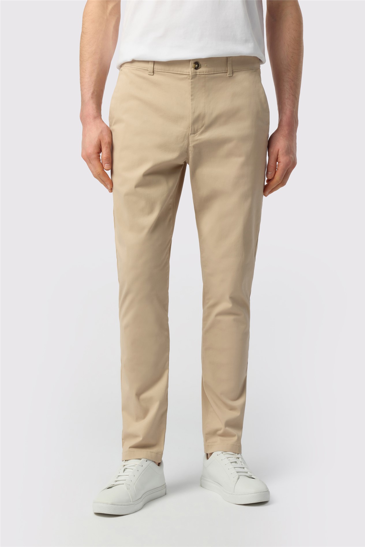 Ted Baker Slim Fit Stone Cotton Stretch Chino Trousers