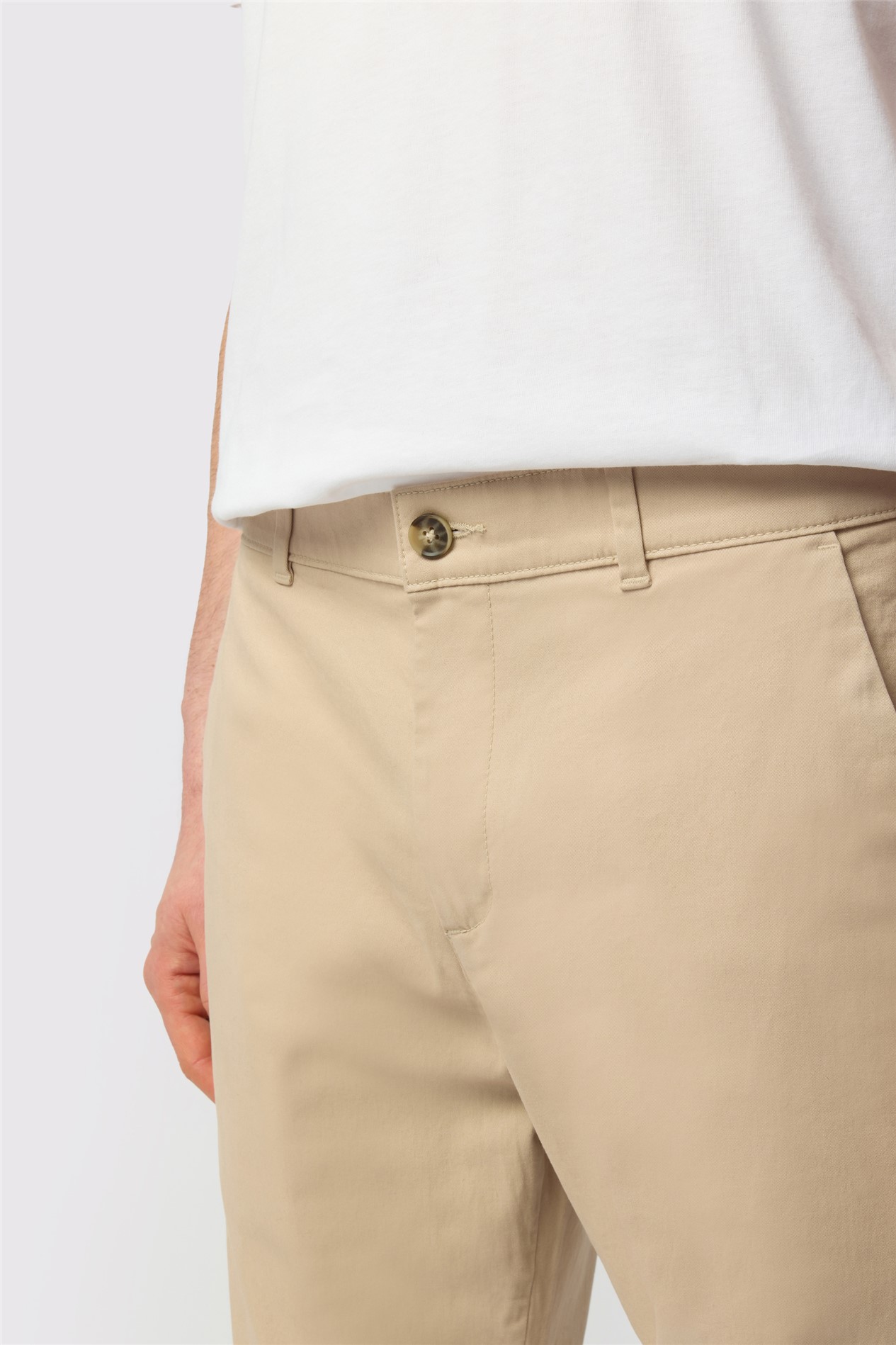 Ted Baker Slim Fit Stone Cotton Stretch Chino Trousers