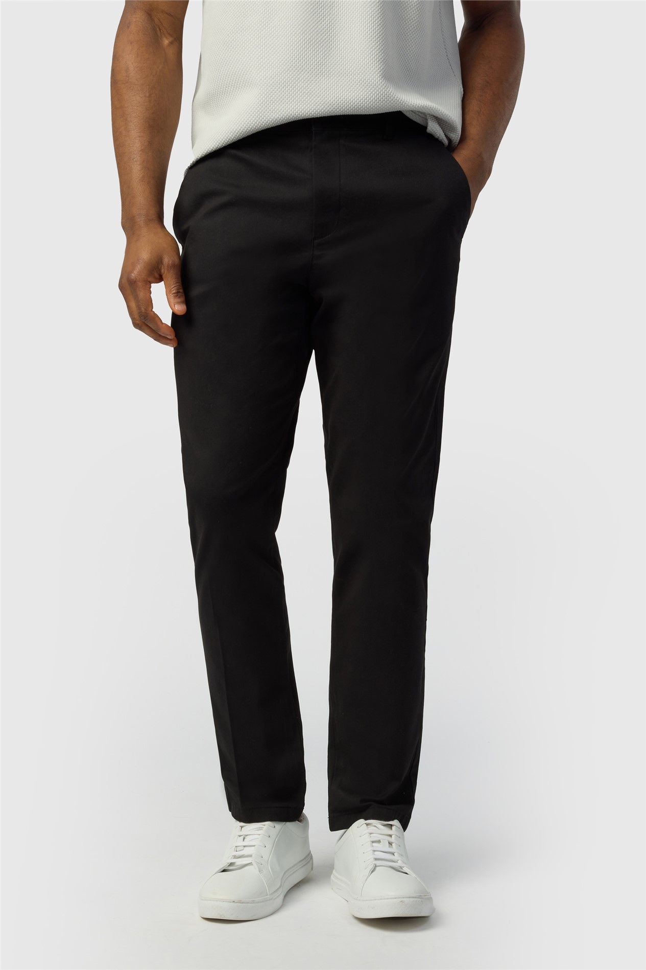 Ted Baker Slim Fit Black Cotton Stretch Chino Trousers