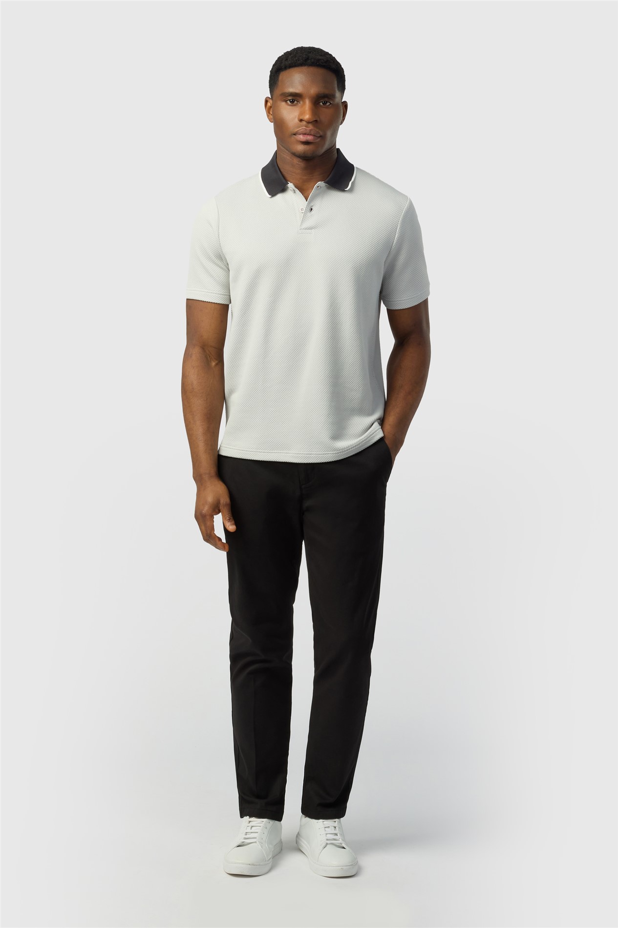 Ted Baker Slim Fit Black Cotton Stretch Chino Trousers