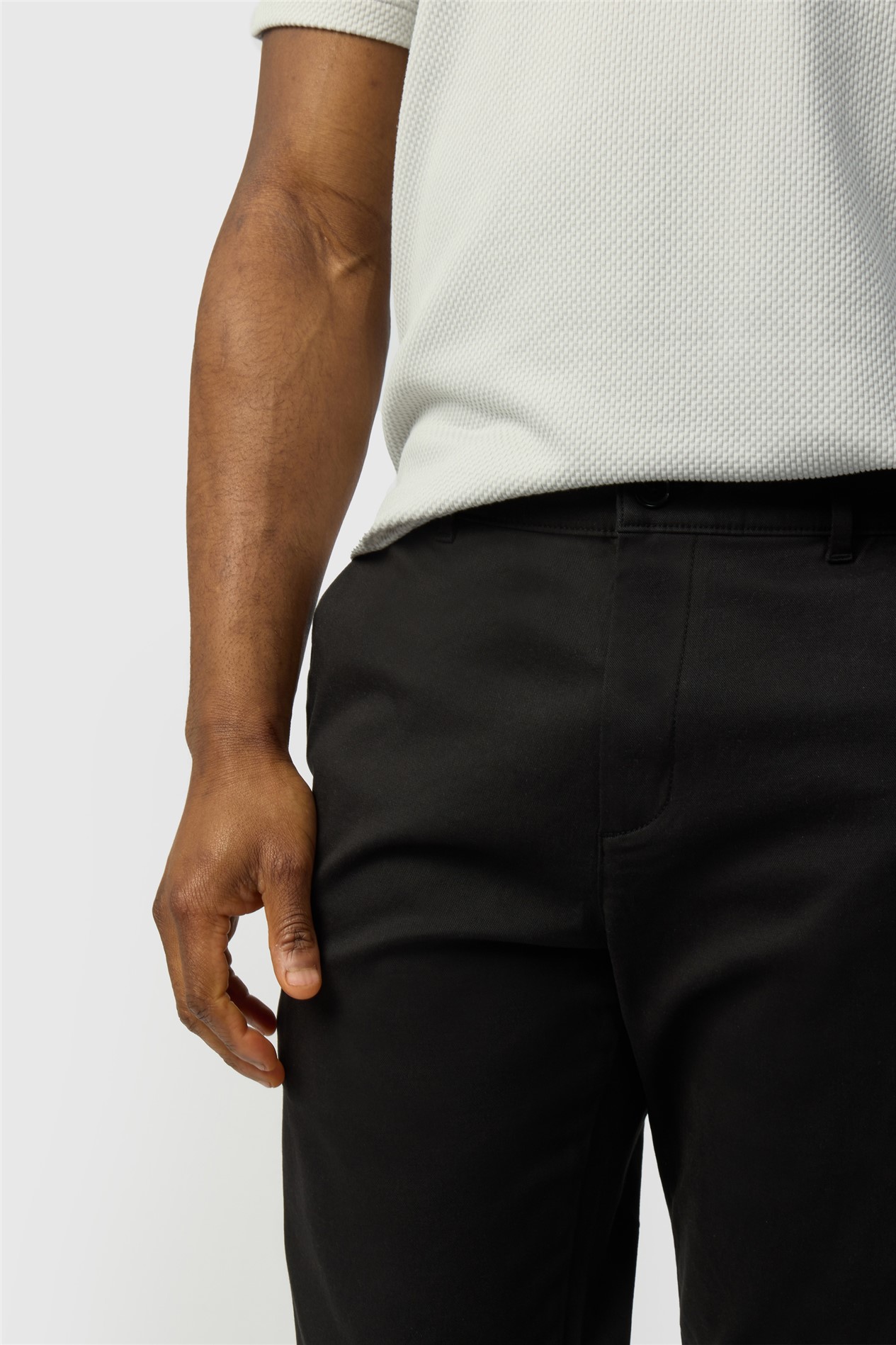 Ted Baker Slim Fit Black Cotton Stretch Chino Trousers