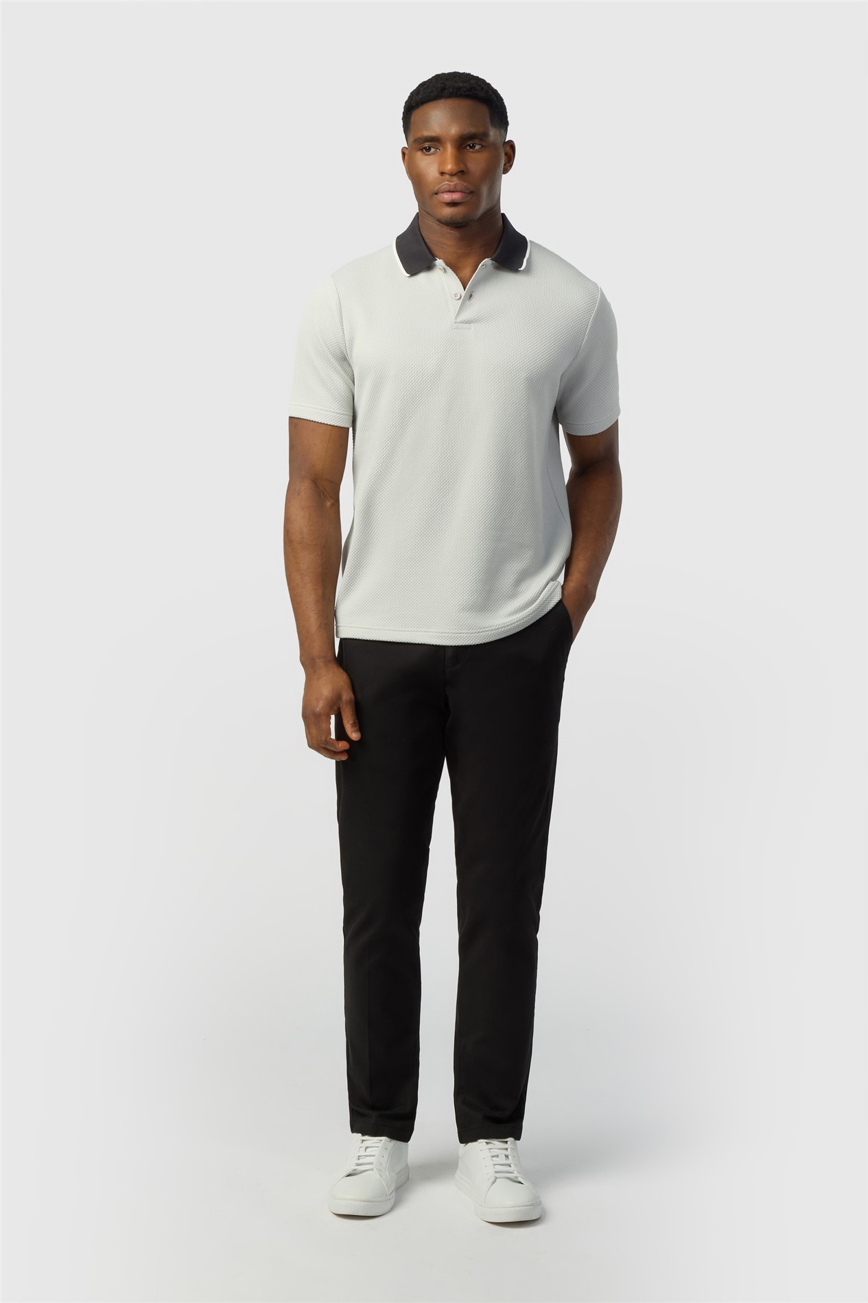 Ted Baker Grey Textured Polo