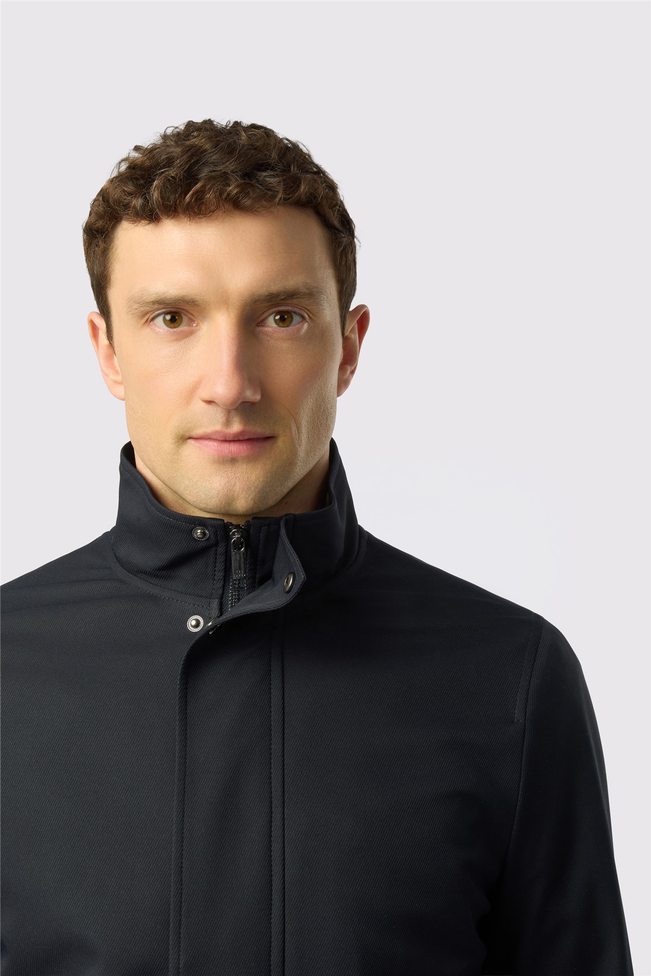 Ted Baker Navy Funnel Neck Coat
