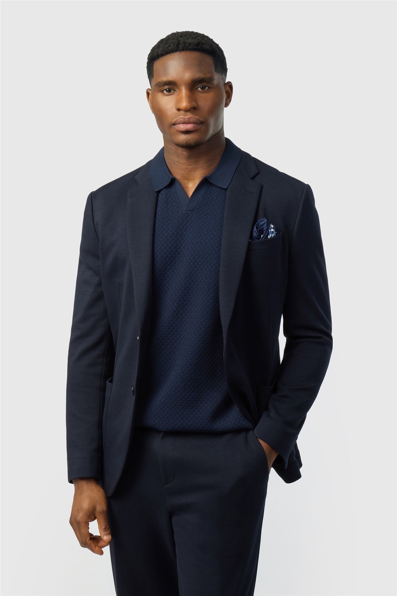 Ted Baker Navy Smart Jersey Blazer