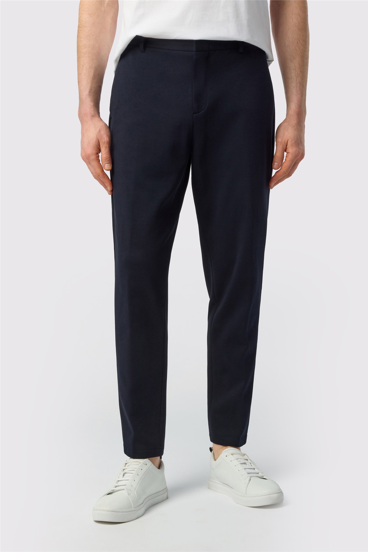 Ted Baker Slim Fit Navy Tapered Smart Jersey Trousers